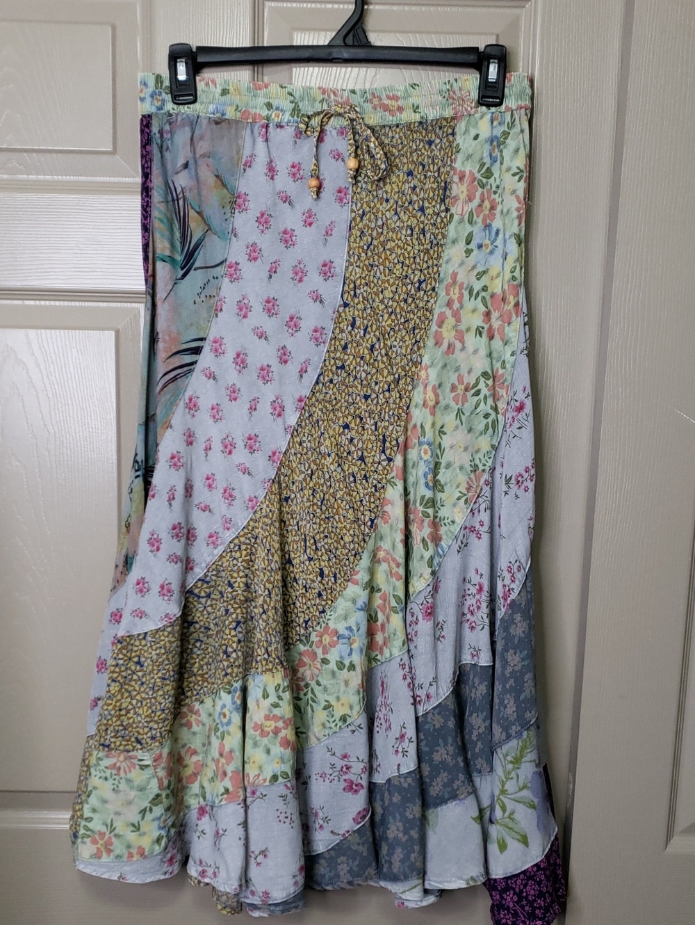 NWT Young Threads Boho Patchwork Maxi Skirt - Floral Multi Size XL
